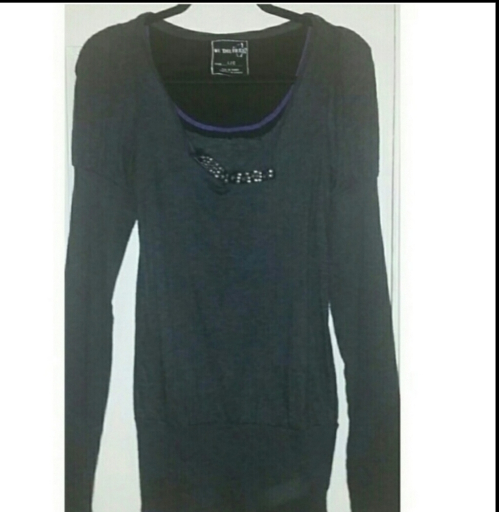 NWOT Free People Top Shirt Sweater L Large Romantic Sleeve